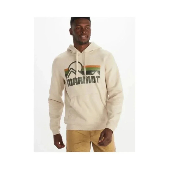 Marmot Mountain Works Men's White Long Sleeve Coastal Hoodie Size Medium - Picture 1 of 5
